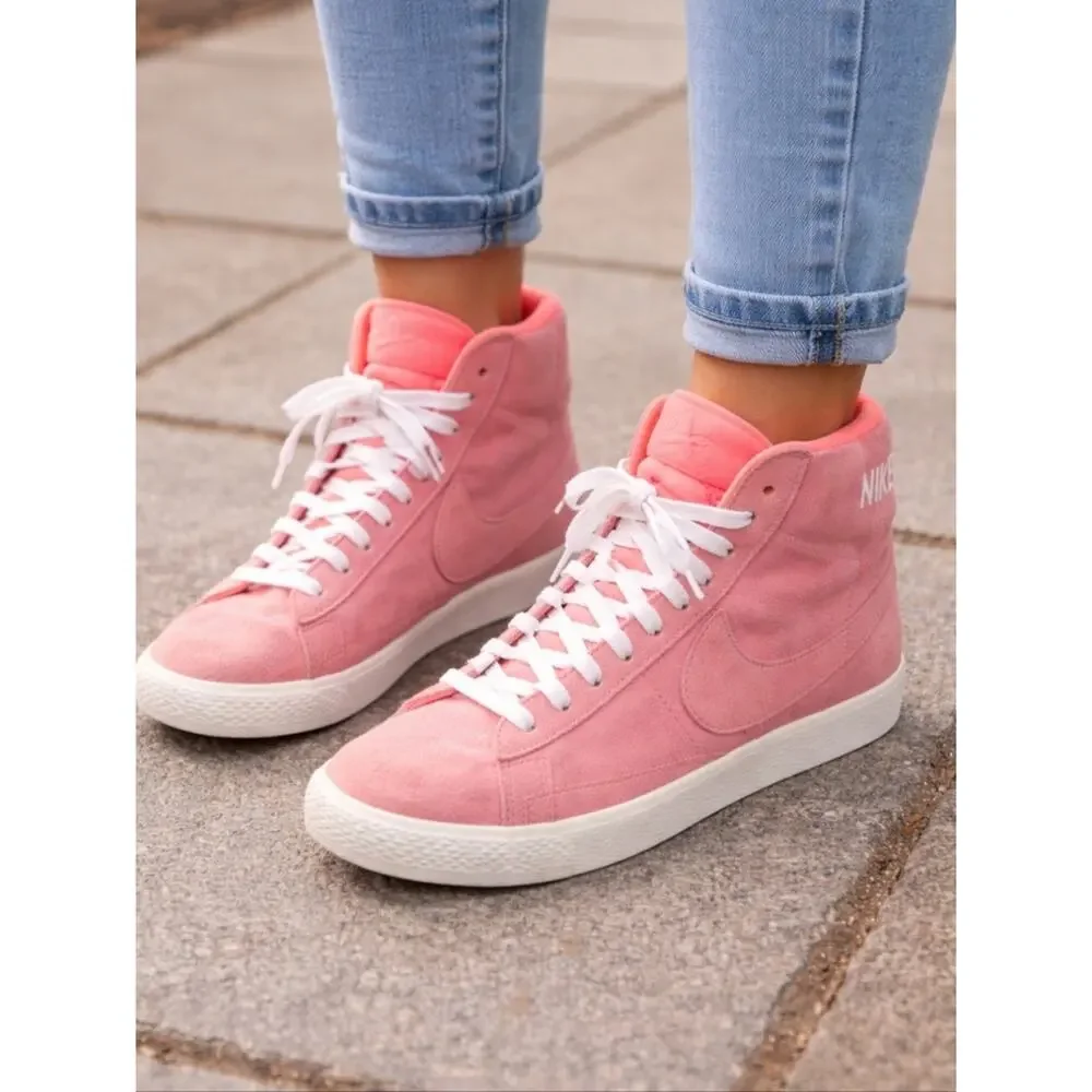 Nike Blaze High Top Pink Coral  Sneakers Women's Sz 7 Youth 5.5  Streetwear Chic